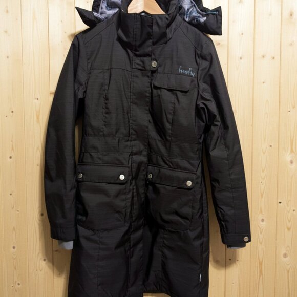 🧥 NWT Womens Black FIREFLY Long Winter Parka Jacket, Ski Insulated Coat Sz. (M) - Picture 2 of 13